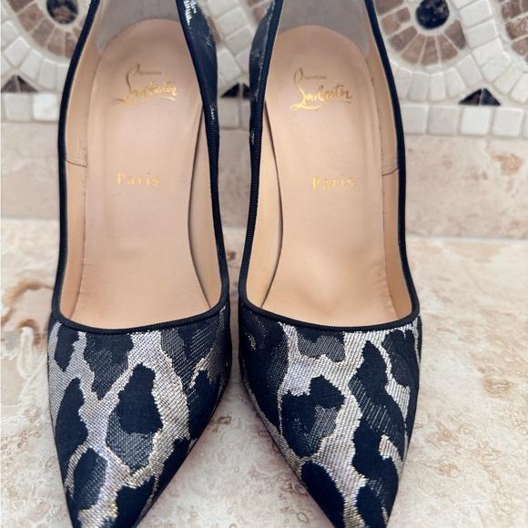 Louboutin Lurex Feline So Kate 120 Pumps in Black Gold - Picture 3 of 5